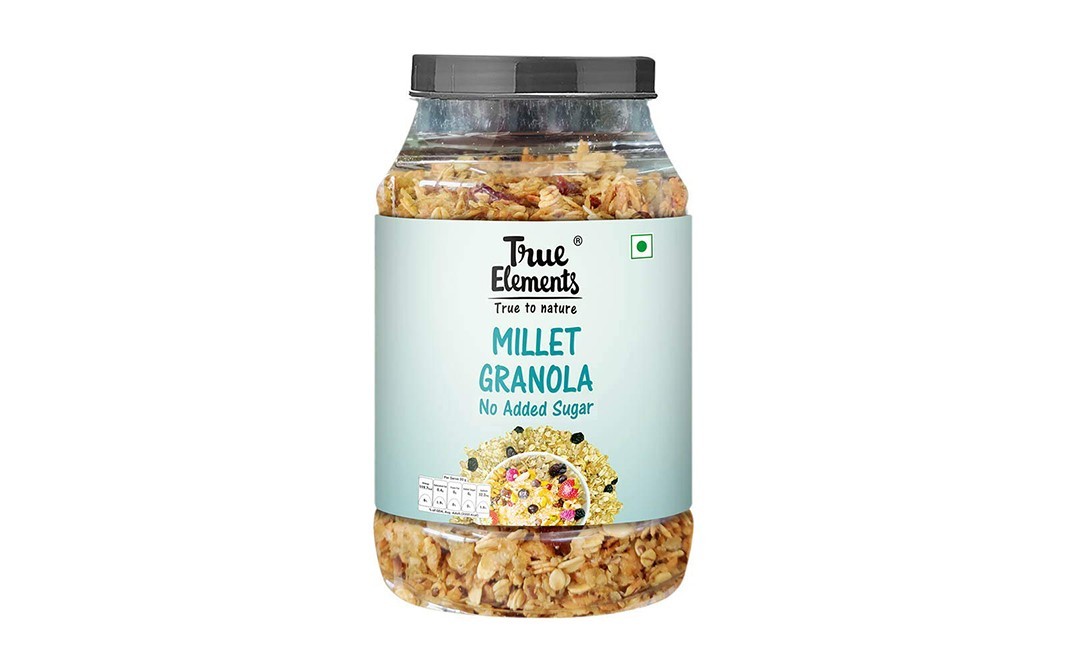 True Elements Millet Granola No Added Sugar   Plastic Jar  750 grams